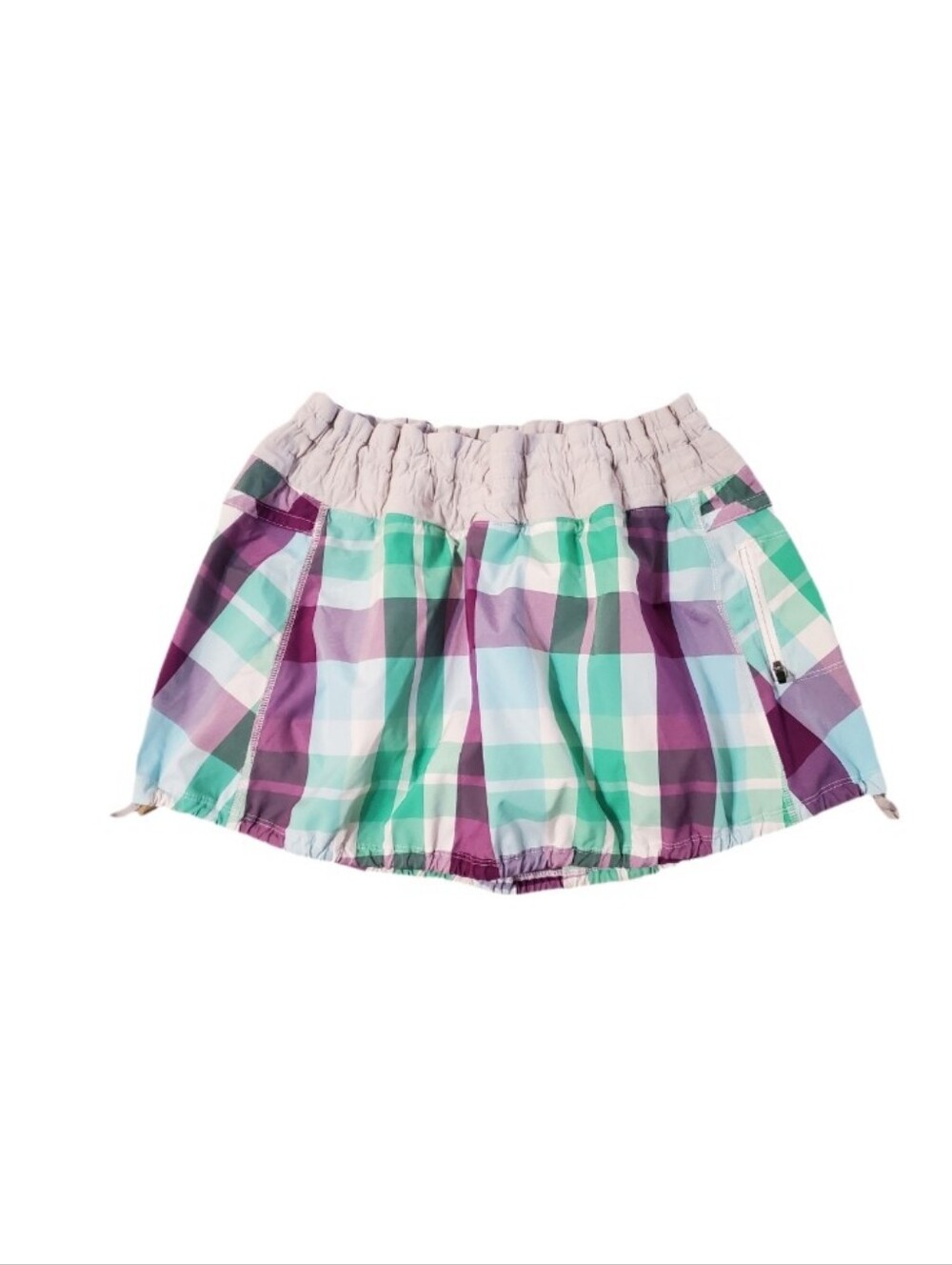 Lululemon Women's Green Purple Plaid Tracker Skirt Size 8